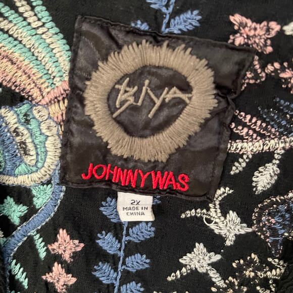 Johnny Was Biya Voletta Cardigan - Black - Multicolor Embroidery - Size 2X - Picture 6 of 6
